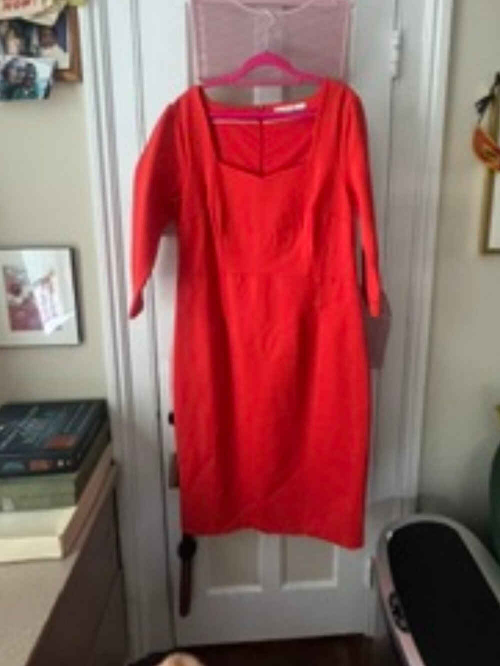 Title: Boden Bright Orange Ponte Knee-Length Dress | Size 12 Long (12L)